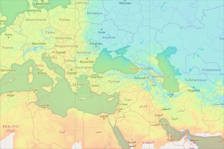 Air temperature at a height of 2 meters weather layer